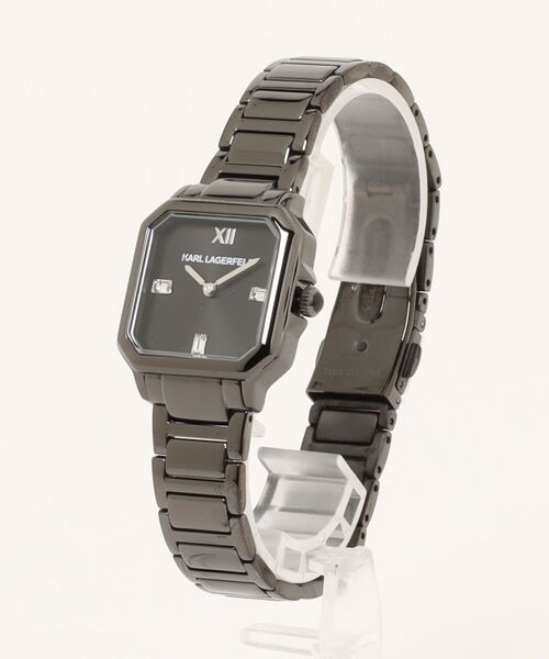 KARL LAGERFELD(カールラガーフェルド)の「「KARL LAGERFELD/カール・ラガーフェルド」スクエア クラシック -クリスタル ダイヤル シルバー ブレスレット(アナログ腕時計・レディース・シルバー×ブラック/ブラック/シルバー×キュービック・FREE)」の11枚目の写真