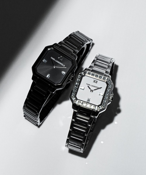KARL LAGERFELD(カールラガーフェルド)の「「KARL LAGERFELD/カール・ラガーフェルド」スクエア クラシック -クリスタル ダイヤル シルバー ブレスレット(アナログ腕時計・レディース・シルバー×ブラック/ブラック/シルバー×キュービック・FREE)」の19枚目の写真