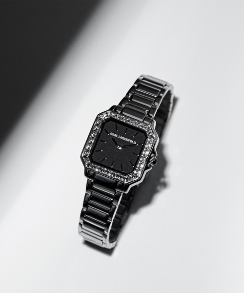 KARL LAGERFELD(カールラガーフェルド)の「「KARL LAGERFELD/カール・ラガーフェルド」スクエア クラシック -クリスタル ダイヤル シルバー ブレスレット(アナログ腕時計・レディース・シルバー×ブラック/ブラック/シルバー×キュービック・FREE)」の20枚目の写真
