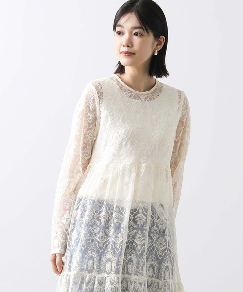セール】チュール刺繍ティアードワンピ（ワンピース）｜Torrazzo
