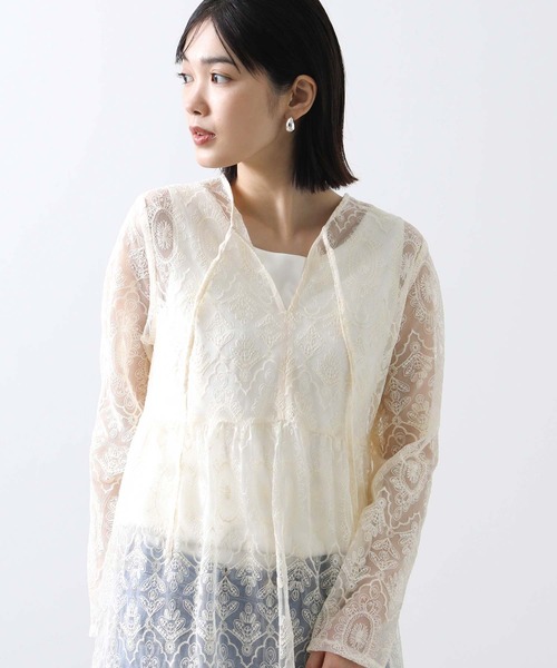 セール】チュール刺繍ティアードワンピ（ワンピース）｜Torrazzo