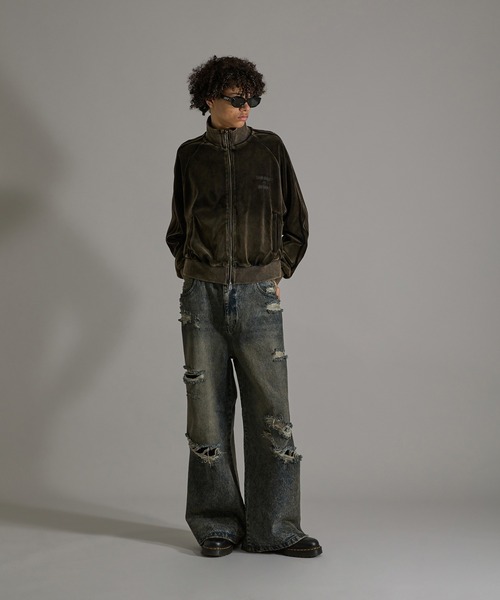 ANDER HUNK(アンダーハンク)の「Damege Chemical Wash Denim/ダメージケミカルウォッシュデニム(デニムパンツ・メンズ・インディゴブルー/ブラック・LARGE/MEDIUM/SMALL)」の3枚目の写真