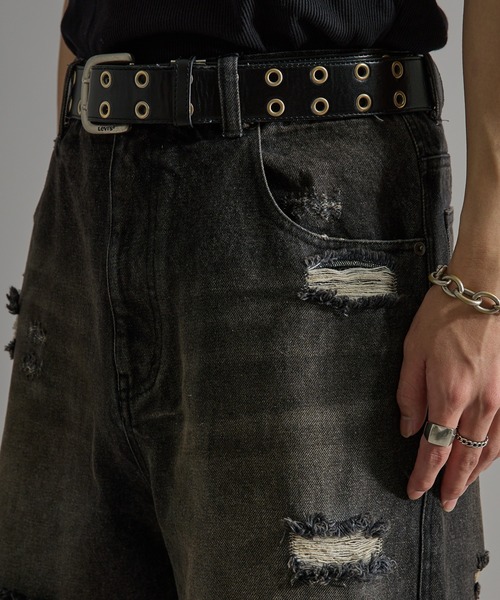 ANDER HUNK(アンダーハンク)の「Damege Chemical Wash Denim/ダメージケミカルウォッシュデニム(デニムパンツ・メンズ・インディゴブルー/ブラック・LARGE/MEDIUM/SMALL)」の9枚目の写真