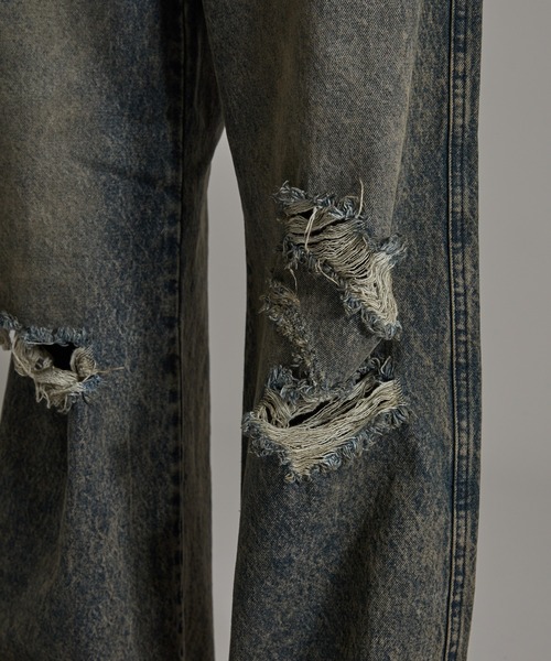 ANDER HUNK(アンダーハンク)の「Damege Chemical Wash Denim/ダメージケミカルウォッシュデニム(デニムパンツ・メンズ・インディゴブルー/ブラック・LARGE/MEDIUM/SMALL)」の13枚目の写真