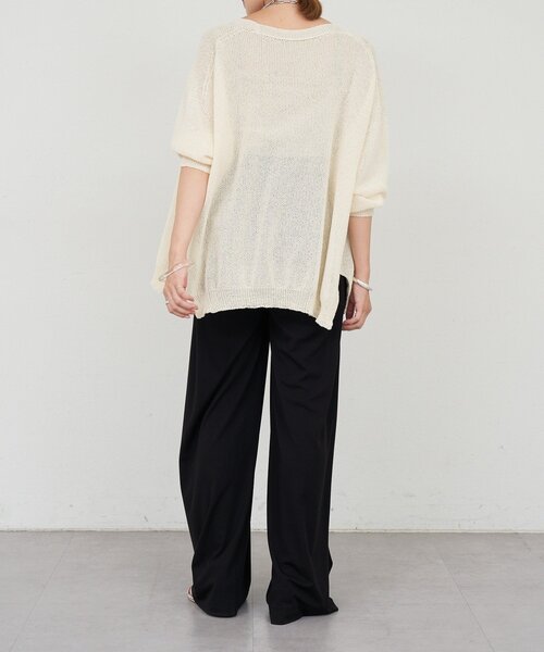 SHENERY（シーナリー）の「《新色追加》《救世主カーデ》ぺーパーヤーンニットカーディガン（カーディガン/ボレロ・レディース・ベージュ/アイボリー/ブラック/チャコールグレー・FREE）」の18枚目の写真