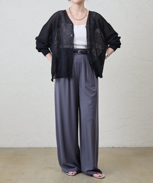 SHENERY（シーナリー）の「《新色追加》《救世主カーデ》ぺーパーヤーンニットカーディガン（カーディガン/ボレロ・レディース・ベージュ/アイボリー/ブラック/チャコールグレー・FREE）」の7枚目の写真