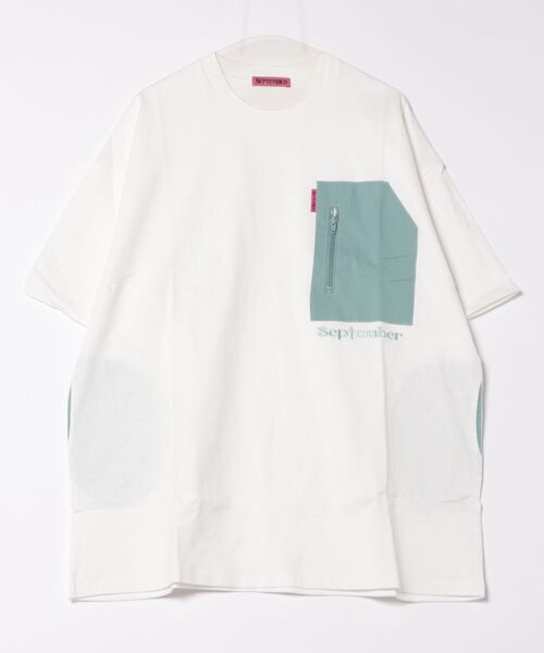 September(セプテンバー)の「/SEPTEMBER(セプテンバー)/pocket bigtee(Tシャツ/カットソー・レディース・グリーン/ブラック/ホワイト・MEDIUM/SMALL)」の2枚目の写真
