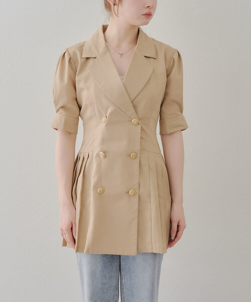 Another Branch olive des olive(アナザーブランチオリーブデオリーブ)の「【@reve.perle_セレクト】サイドプリーツミニワンピース(ワンピース・レディース・ベージュ/ネイビー/チャコールグレー・FREE)」の22枚目の写真