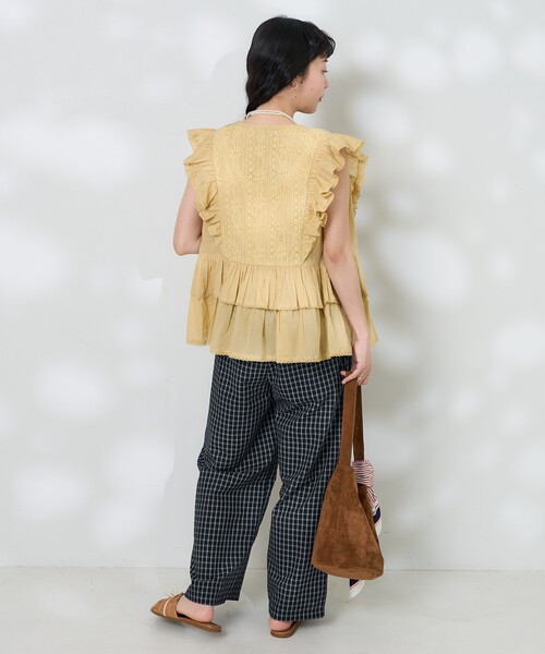 FREAK'S STORE（フリークスストア）の「チェックイージーパンツ <セットアップ対応＞（その他パンツ・レディース・ネイビー/ブラック/オフホワイト・ﾌﾘ-）」の6枚目の写真