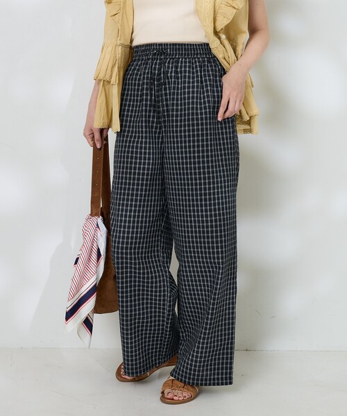 FREAK'S STORE（フリークスストア）の「チェックイージーパンツ <セットアップ対応＞（その他パンツ・レディース・ネイビー/ブラック/オフホワイト・ﾌﾘ-）」の7枚目の写真
