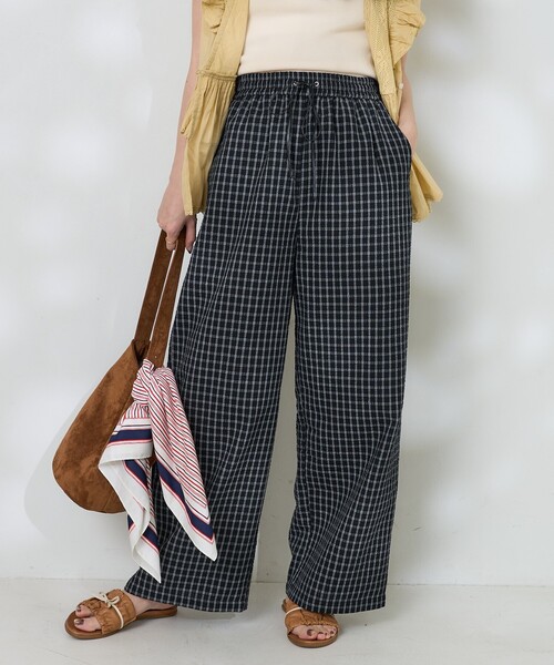 FREAK'S STORE（フリークスストア）の「チェックイージーパンツ <セットアップ対応＞（その他パンツ・レディース・ネイビー/ブラック/オフホワイト・ﾌﾘ-）」の8枚目の写真