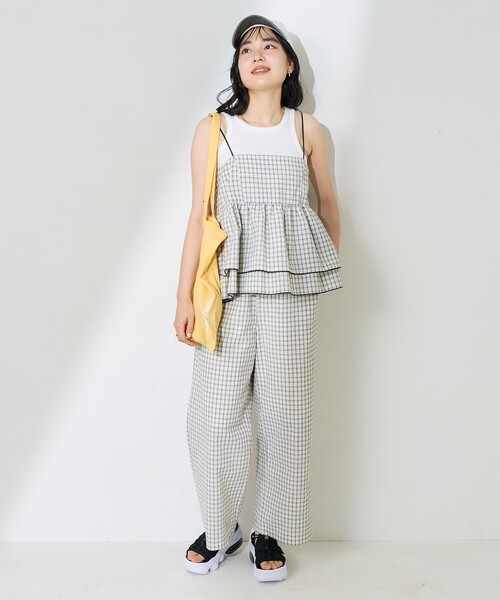 FREAK'S STORE（フリークスストア）の「チェックイージーパンツ <セットアップ対応＞（その他パンツ・レディース・ネイビー/ブラック/オフホワイト・ﾌﾘ-）」の18枚目の写真