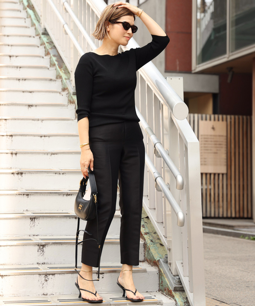 ドゥーズィエムクラス サマーボートネックプルオーバー ブラウン