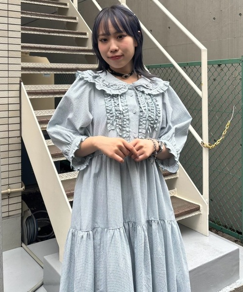 Candy Stripper（キャンディストリッパー）の「SHIRLEY FRILL ドレス（ワンピース・レディース・ピンク/グリーン系その他/ブラック・FREE）」の10枚目の写真