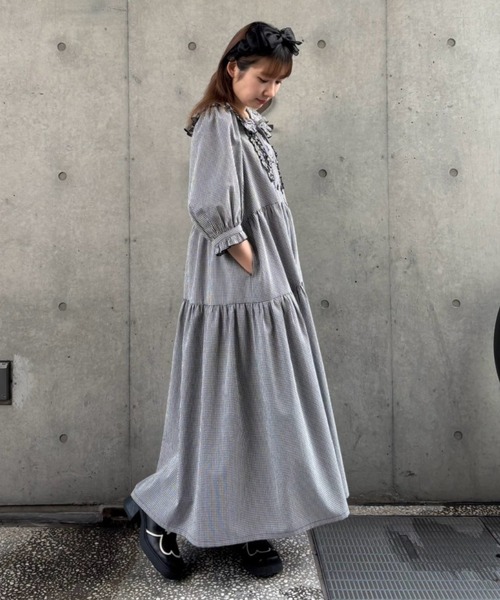 Candy Stripper（キャンディストリッパー）の「SHIRLEY FRILL ドレス（ワンピース・レディース・ピンク/グリーン系その他/ブラック・FREE）」の5枚目の写真