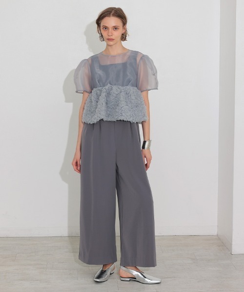 ANDRESD】swell peplum set up pants dress［スウェルペプラム