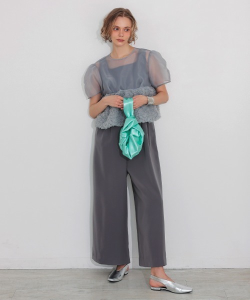 DONOBAN（ドノバン）の「【ANDRESD】swell peplum set up pants dress［スウェルペプラムセットアップドレス］（ワンピース・レディース・ベージュ×ブラック/ベージュ系/ブラック/グレー・M/S/L）」の14枚目の写真