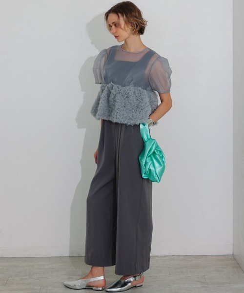 DONOBAN（ドノバン）の「【ANDRESD】swell peplum set up pants dress［スウェルペプラムセットアップドレス］（ワンピース・レディース・ベージュ×ブラック/ベージュ系/ブラック/グレー・M/S/L）」の15枚目の写真
