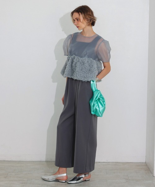 DONOBAN（ドノバン）の「【ANDRESD】swell peplum set up pants dress［スウェルペプラムセットアップドレス］（ワンピース・レディース・ベージュ×ブラック/ベージュ系/ブラック/グレー・M/S/L）」の18枚目の写真