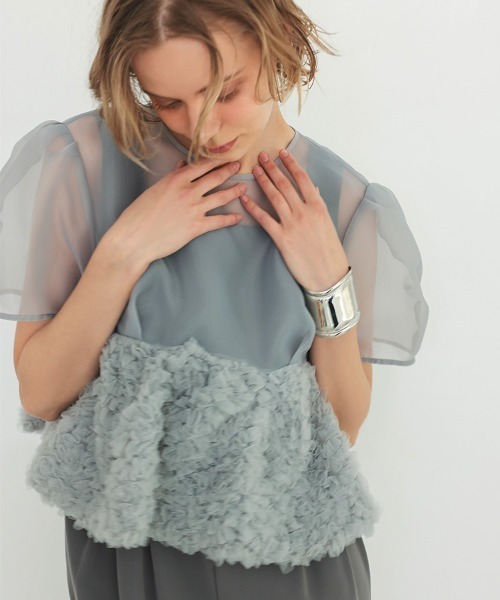 DONOBAN（ドノバン）の「【ANDRESD】swell peplum set up pants dress［スウェルペプラムセットアップドレス］（ワンピース・レディース・ベージュ×ブラック/ベージュ系/ブラック/グレー・M/S/L）」の8枚目の写真