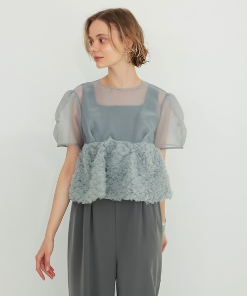 DONOBAN（ドノバン）の「【ANDRESD】swell peplum set up pants dress［スウェルペプラムセットアップドレス］（ワンピース・レディース・ベージュ×ブラック/ベージュ系/ブラック/グレー・M/S/L）」の10枚目の写真