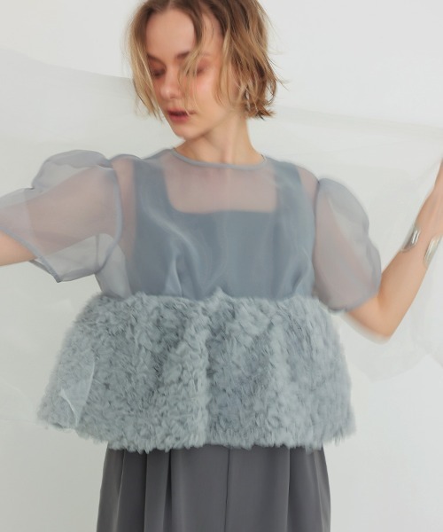 DONOBAN（ドノバン）の「【ANDRESD】swell peplum set up pants dress［スウェルペプラムセットアップドレス］（ワンピース・レディース・ベージュ×ブラック/ベージュ系/ブラック/グレー・M/S/L）」の12枚目の写真