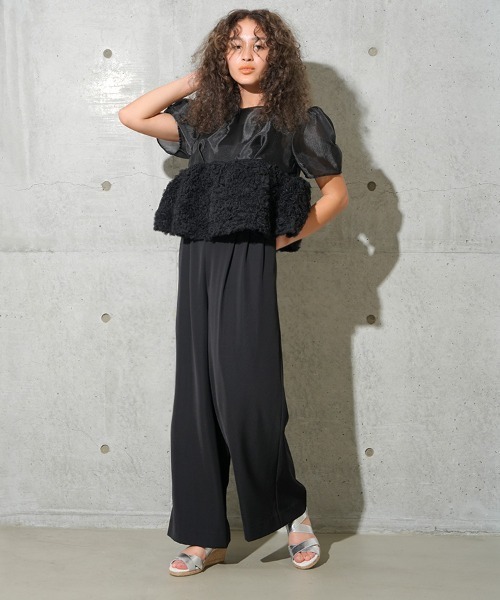 ANDRESD スウェルペプラムセットアップパンツドレス セール】【ANDRESD】swell peplum set up pants dress［スウェル