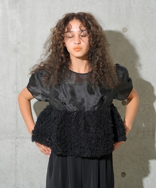 セール】【ANDRESD】swell peplum set up pants dress［スウェル