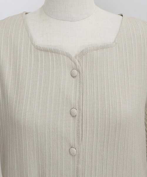 BLUEEAST(ブルーイースト)の「ハートネックティアード半袖ワンピース(ワンピース・レディース・ブラック/ベージュ/ネイビー/サックスブルー・SHORT/LONG)」の15枚目の写真