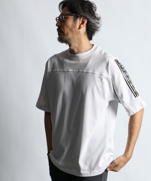 The DUFFER of ST.GEORGE(ザダファーオブセントジョージ)の「〔BLACK LABEL〕QUICK DRY DOLMAN S/S TEE:速乾 ドルマンスリーブTシャツ(Tシャツ/カットソー・メンズ・ホワイト/ブラック・SMALL/MEDIUM/LARGE/X-LARGE)」の2枚目の写真