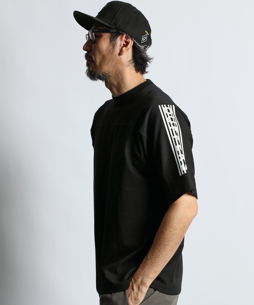 The DUFFER of ST.GEORGE(ザダファーオブセントジョージ)の「〔BLACK LABEL〕QUICK DRY DOLMAN S/S TEE:速乾 ドルマンスリーブTシャツ(Tシャツ/カットソー・メンズ・ホワイト/ブラック・SMALL/MEDIUM/LARGE/X-LARGE)」の5枚目の写真