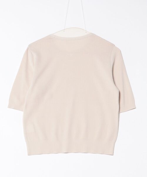 I.T.'S international（イッツインターナショナル）の「クルーネック5分袖プルオーバー《ガスコットン》（ニット/セーター・レディース・ベージュ/ブルー・9号）」の19枚目の写真