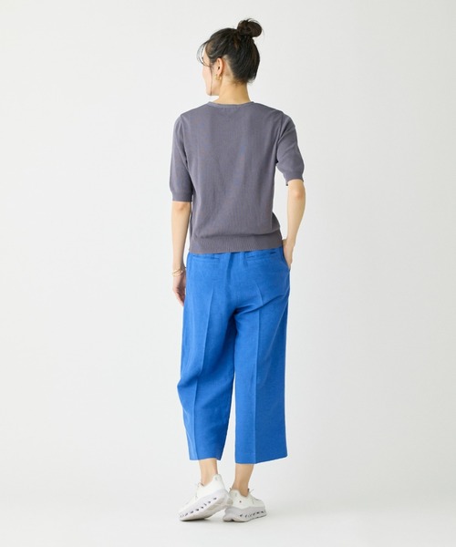 I.T.'S international（イッツインターナショナル）の「クルーネック5分袖プルオーバー《ガスコットン》（ニット/セーター・レディース・ベージュ/ブルー・9号）」の22枚目の写真