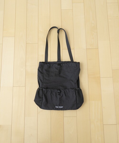 FREAK'S STORE(フリークスストア)の「限定展開 YOU YOUR/ユーユアー ワンポイントロゴ ナップサック(バックパック/リュック・メンズ・ブラック/オフホワイト・ONE SIZE)」の11枚目の写真