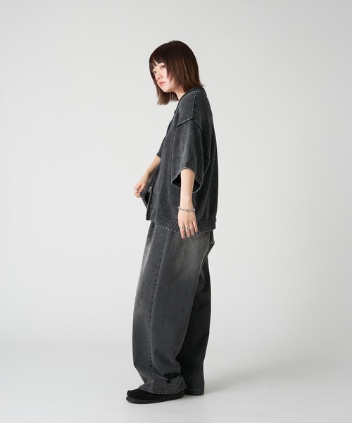 セール】VINTAGE LIKE DOUBLE ZIP KNIT SHIRT/ヴィンテージライク