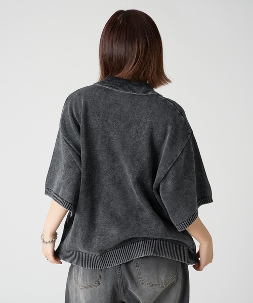 kutir（クティール）の「VINTAGE LIKE DOUBLE ZIP KNIT SHIRT/ヴィンテージライクダブルジップニットシャツ（シャツ/ブラウス・メンズ・グレー/ブラック/ネイビー・MEDIUM/LARGE）」の6枚目の写真