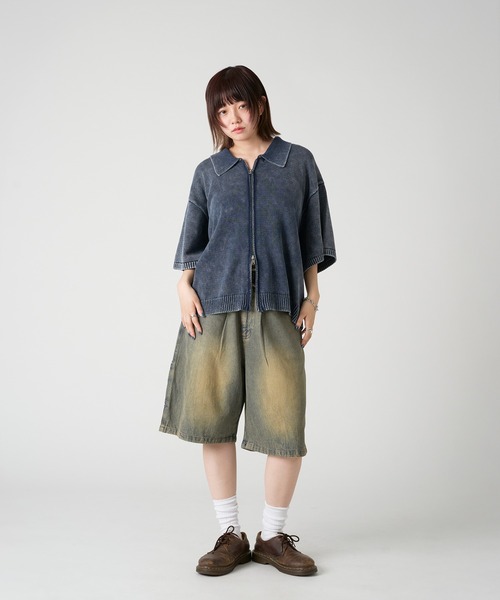 kutir（クティール）の「VINTAGE LIKE DOUBLE ZIP KNIT SHIRT/ヴィンテージライクダブルジップニットシャツ（シャツ/ブラウス・メンズ・グレー/ブラック/ネイビー・MEDIUM/LARGE）」の16枚目の写真