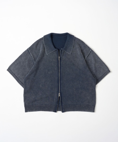 いとたく VINTAGE LIKE DOUBLE ZIP KNIT SHIRT/ヴィンテージライクダブル