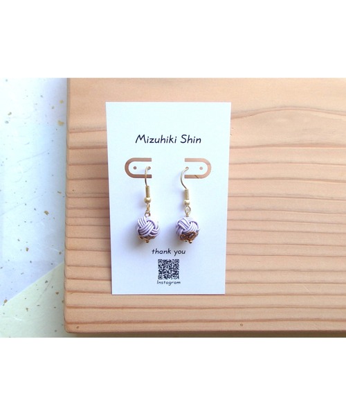 Shin】[Shin]水引の玉結びピアス(MA)（ピアス（両耳用））｜tone