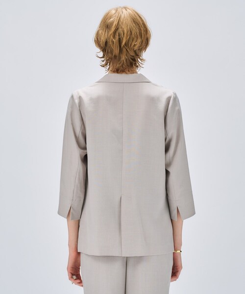 cloenc（クロエンス）の「【セットアップ／手洗い可】ドライタッチハーフスリーブジャケット（テーラードジャケット・レディース・ダークブラウン/グレー/スミクロ・02/01/03）」の22枚目の写真