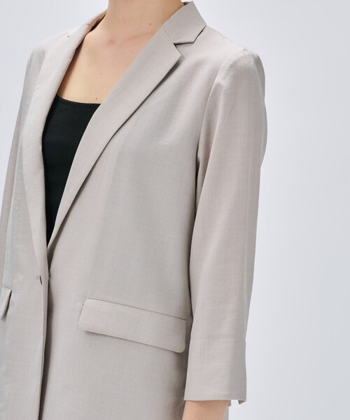 cloenc（クロエンス）の「【セットアップ／手洗い可】ドライタッチハーフスリーブジャケット（テーラードジャケット・レディース・ダークブラウン/グレー/スミクロ・02/01/03）」の21枚目の写真