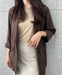 cloenc | 【UVカット／接触冷感／セットアップ／手洗い可】ドライタッチハーフスリーブジャケット(テーラードジャケット)