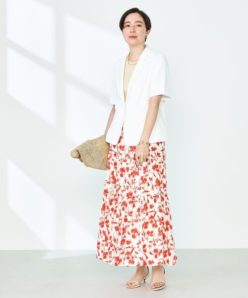 NOLLEY’S Sophi（ノーリーズソフィ）の「《セットアップ対応》ウォッシャブルツイル半袖ジャケット（テーラードジャケット・レディース・ベージュ/ホワイト/ブラック・36/38）」の18枚目の写真