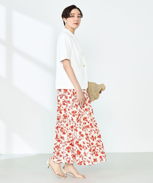 NOLLEY’S Sophi（ノーリーズソフィ）の「《セットアップ対応》ウォッシャブルツイル半袖ジャケット（テーラードジャケット・レディース・ベージュ/ホワイト/ブラック・36/38）」の20枚目の写真