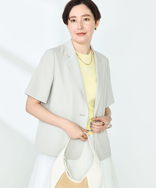 セール】《セットアップ対応》ウォッシャブルツイル半袖ジャケット