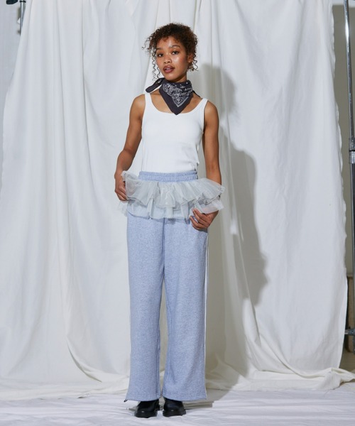 FIG&VIPER（フィグアンドバイパー）の「フリルルーズスウェットPT（スウェットパンツ・レディース・ブラック/グレー・FREE）」の17枚目の写真