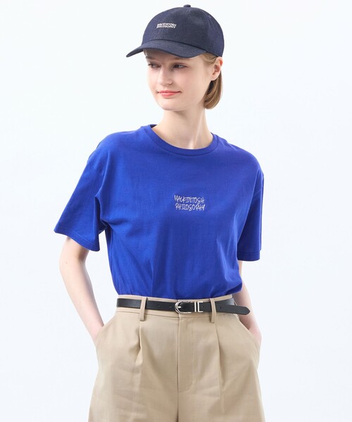 MACKINTOSH PHILOSOPHY（ﾏｯｷﾝﾄｯｼｭ ﾌｨﾛｿﾌｨｰ）の「ライティングロゴ刺しゅうTシャツ（Tシャツ/カットソー・レディース・オフホワイト/ライトブルー/ベージュ・38）」の3枚目の写真