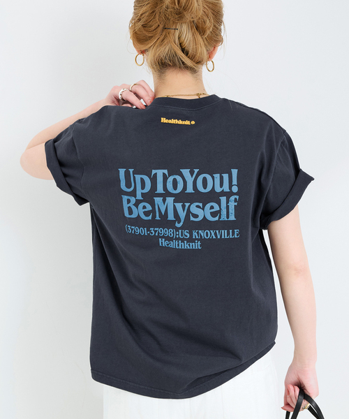 Healthknit(ヘルスニット)の「《追加》【WEB限定】Healthknit / ヘルスニット 別注 プリントロゴTEE(Tシャツ/カットソー・レディース・ブラック/ブラック系その他/ホワイト/ピンク/アイボリー/イエロー・FREE)」の4枚目の写真