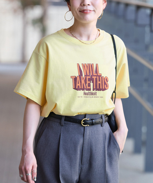 Healthknit(ヘルスニット)の「《追加》【WEB限定】Healthknit / ヘルスニット 別注 プリントロゴTEE(Tシャツ/カットソー・レディース・ブラック/ブラック系その他/ホワイト/ピンク/アイボリー/イエロー・FREE)」の5枚目の写真