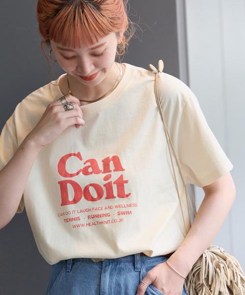 Healthknit(ヘルスニット)の「《追加》【WEB限定】Healthknit / ヘルスニット 別注 プリントロゴTEE(Tシャツ/カットソー・レディース・ブラック/ブラック系その他/ホワイト/ピンク/アイボリー/イエロー・FREE)」の2枚目の写真